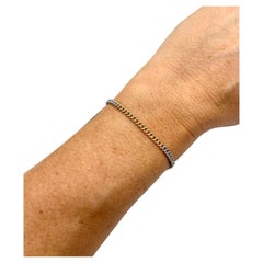 Antique Two Colour 18ct Yellow Gold 
Platinum, Edwardian Curb Link Bracelet