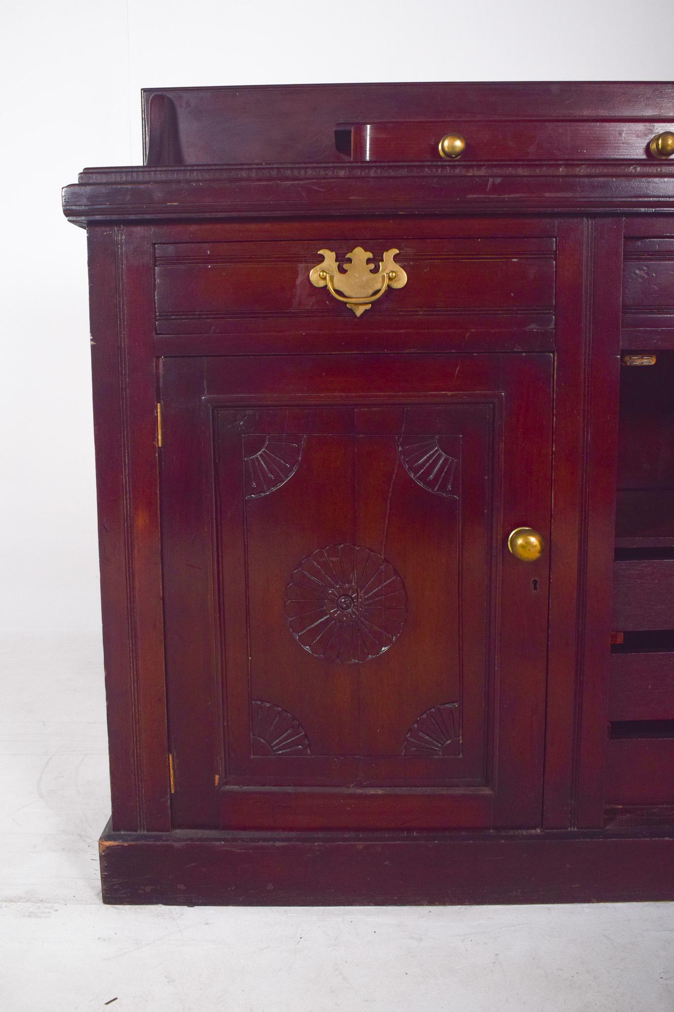 Antique Two-Door Sideboard with High Back For Sale 4