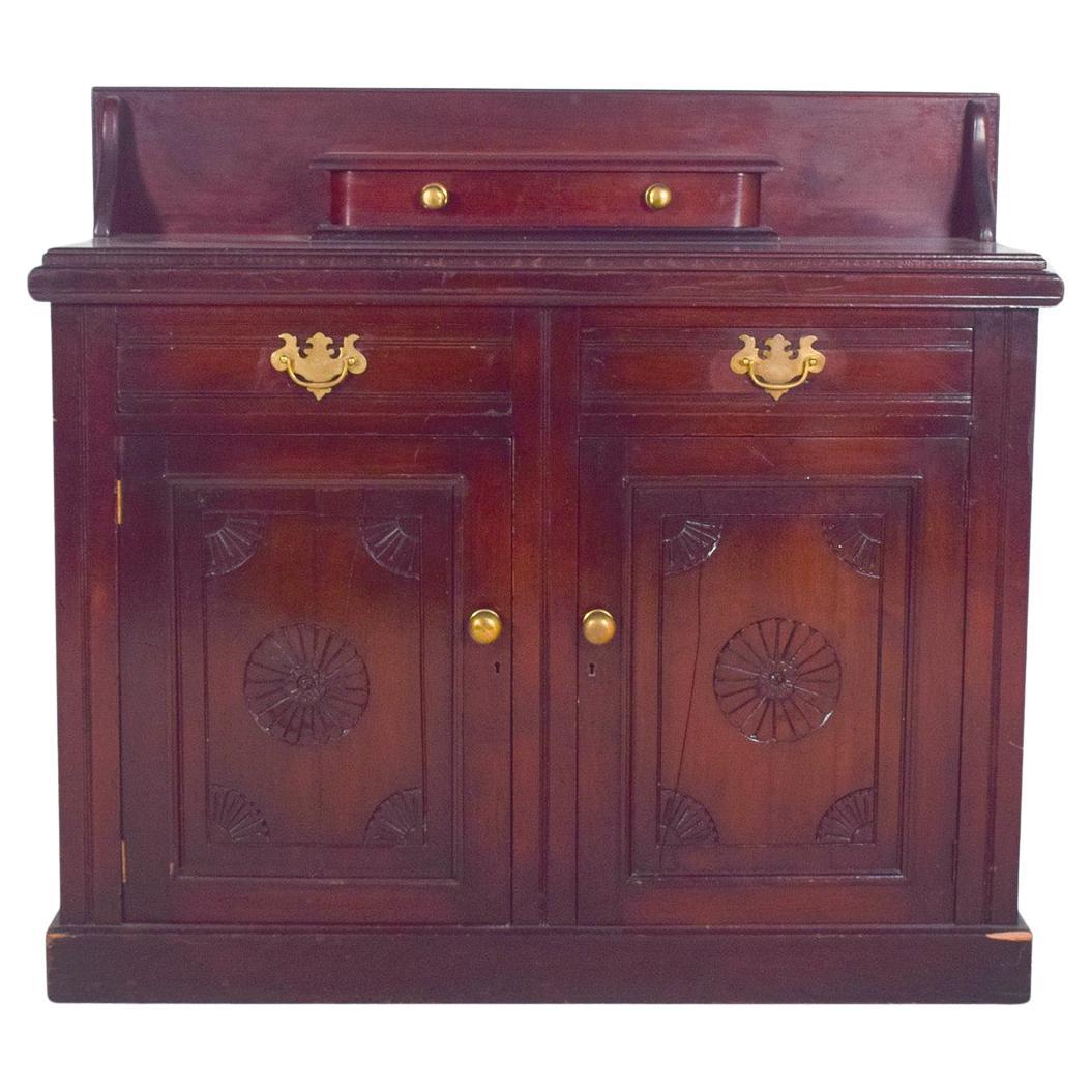 Antique Two-Door Sideboard with High Back