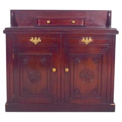 Antique Two-Door Sideboard with High Back