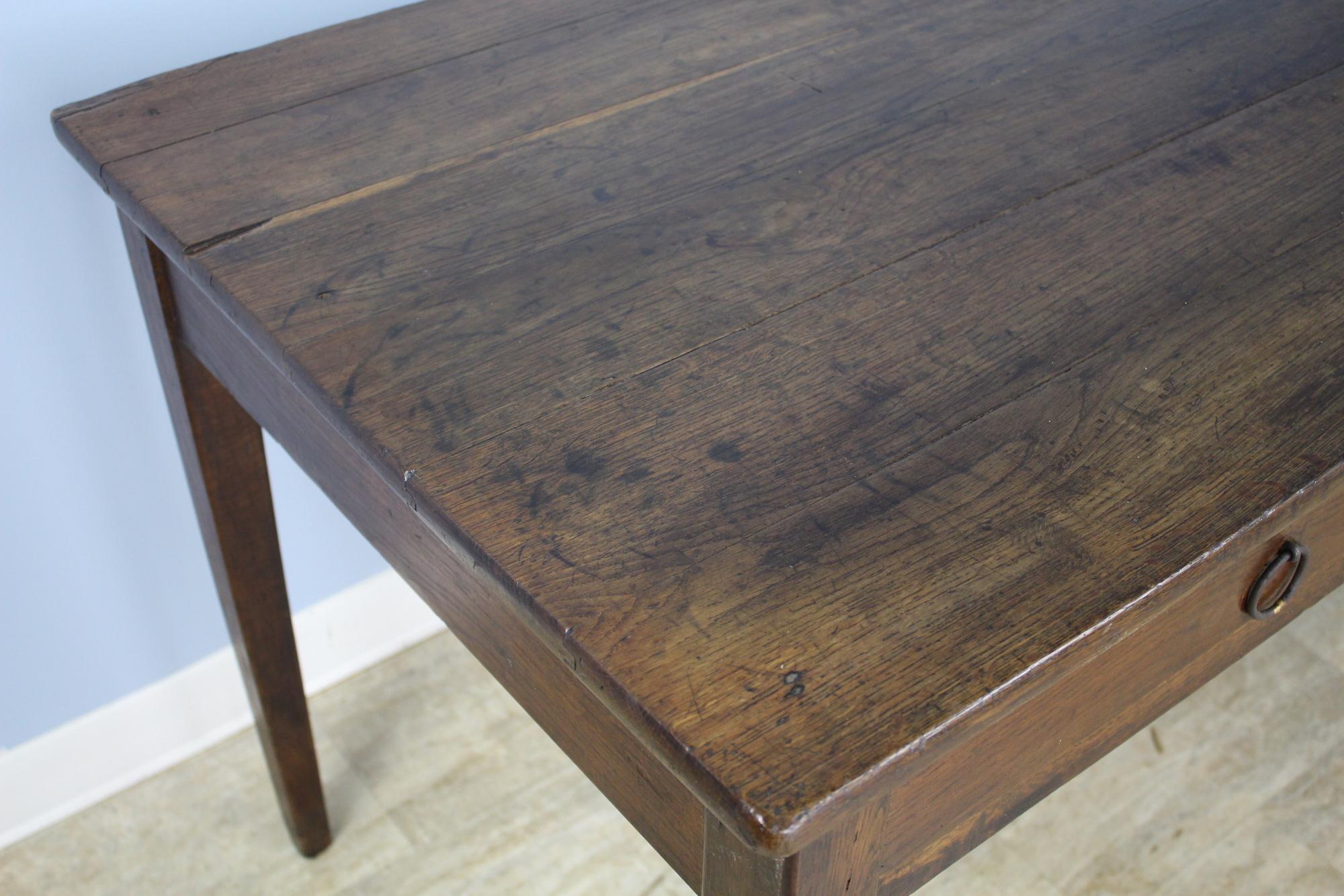Antique Two-Drawer Oak Writing Table 1
