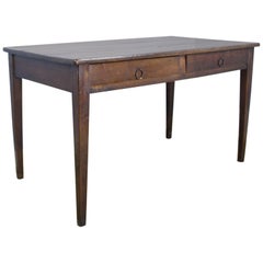 Antique Two-Drawer Oak Writing Table