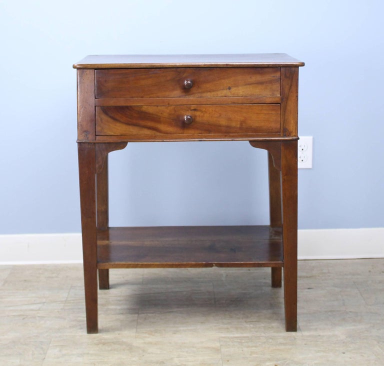 Antique TwoDrawer Walnut Side Table at 1stDibs