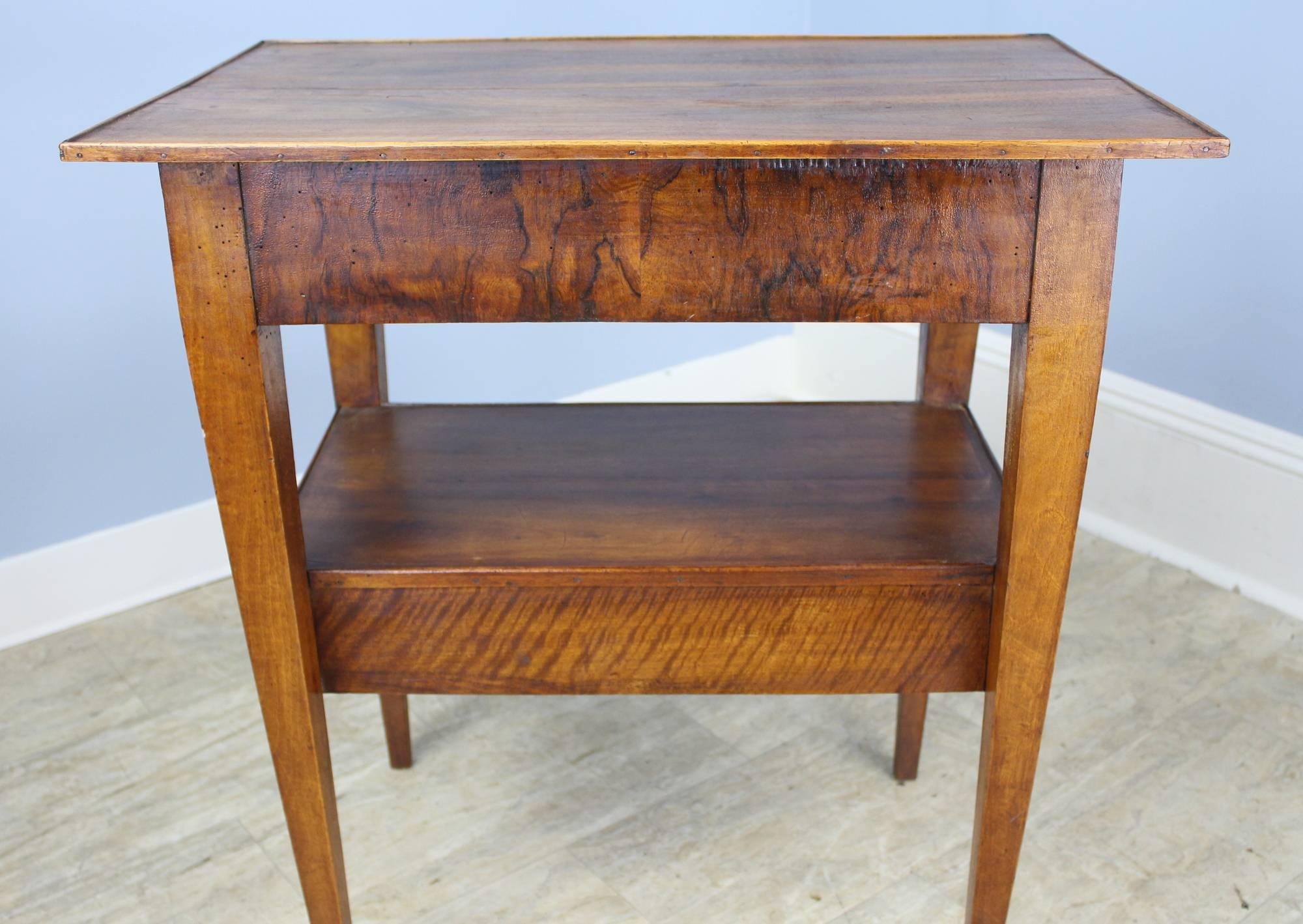 Late 19th Century Antique Two-Drawer Walnut Side Table