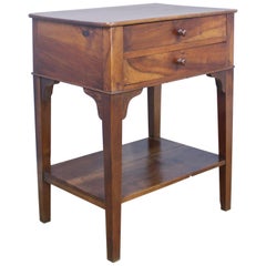 Antique Two-Drawer Walnut Side Table