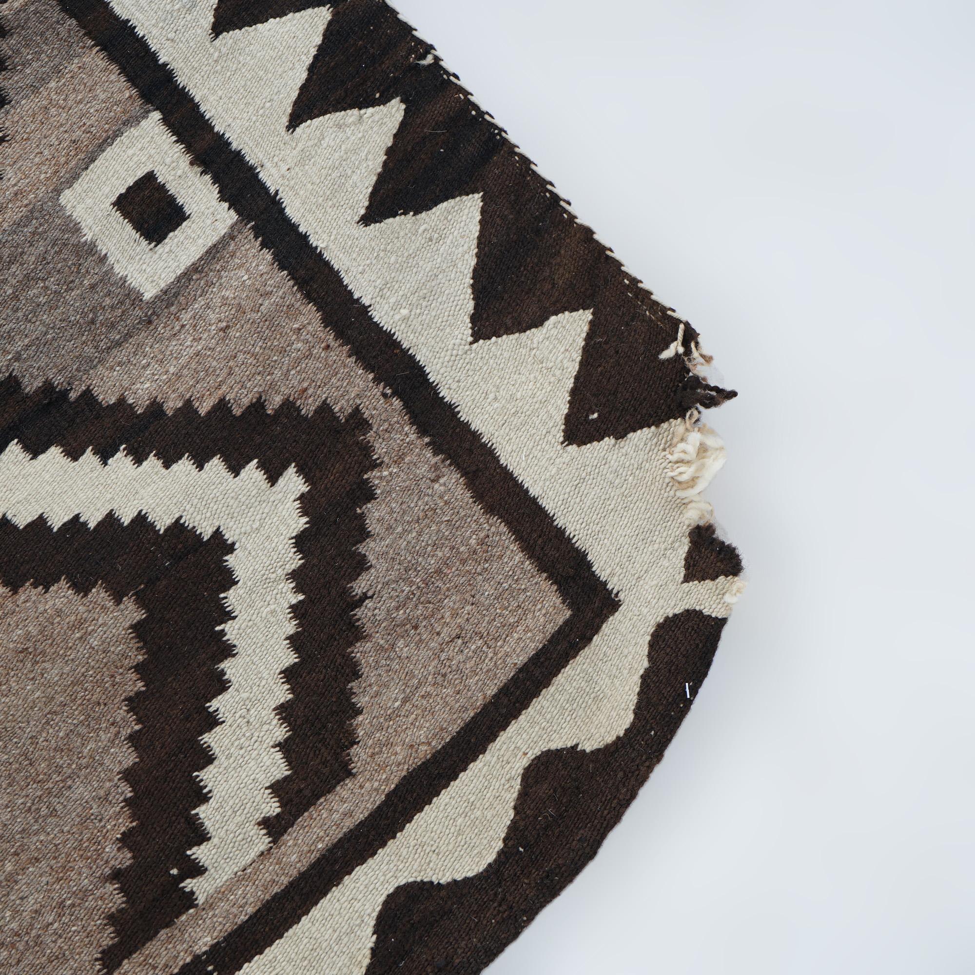 Antique Two Gray Hills Southwest American Indian Navajo Wool Rug Circa 1920 For Sale 5