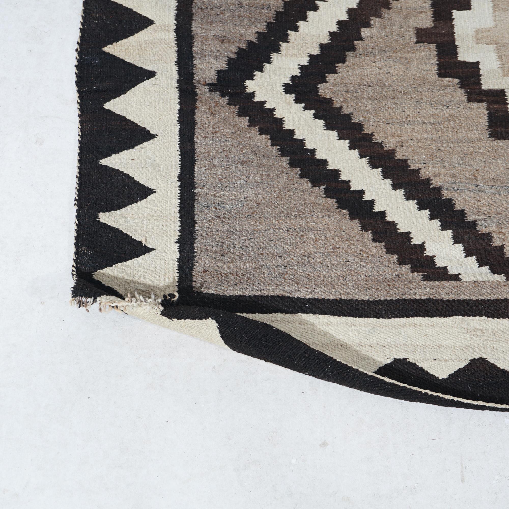 Antique Two Gray Hills Southwest American Indian Navajo Wool Rug Circa 1920 In Good Condition For Sale In Big Flats, NY