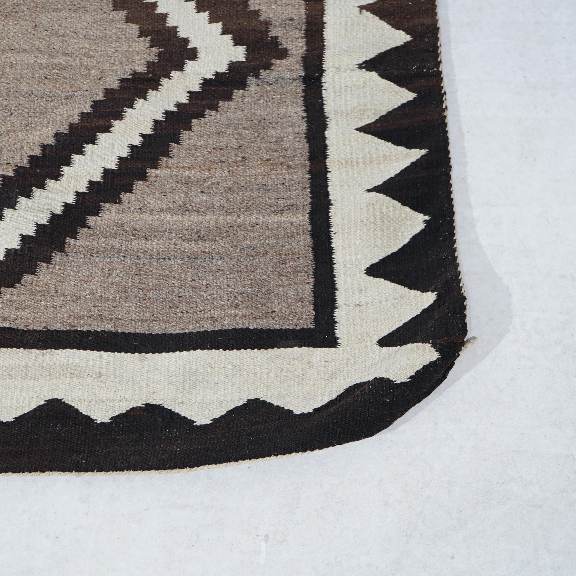 20th Century Antique Two Gray Hills Southwest American Indian Navajo Wool Rug Circa 1920 For Sale