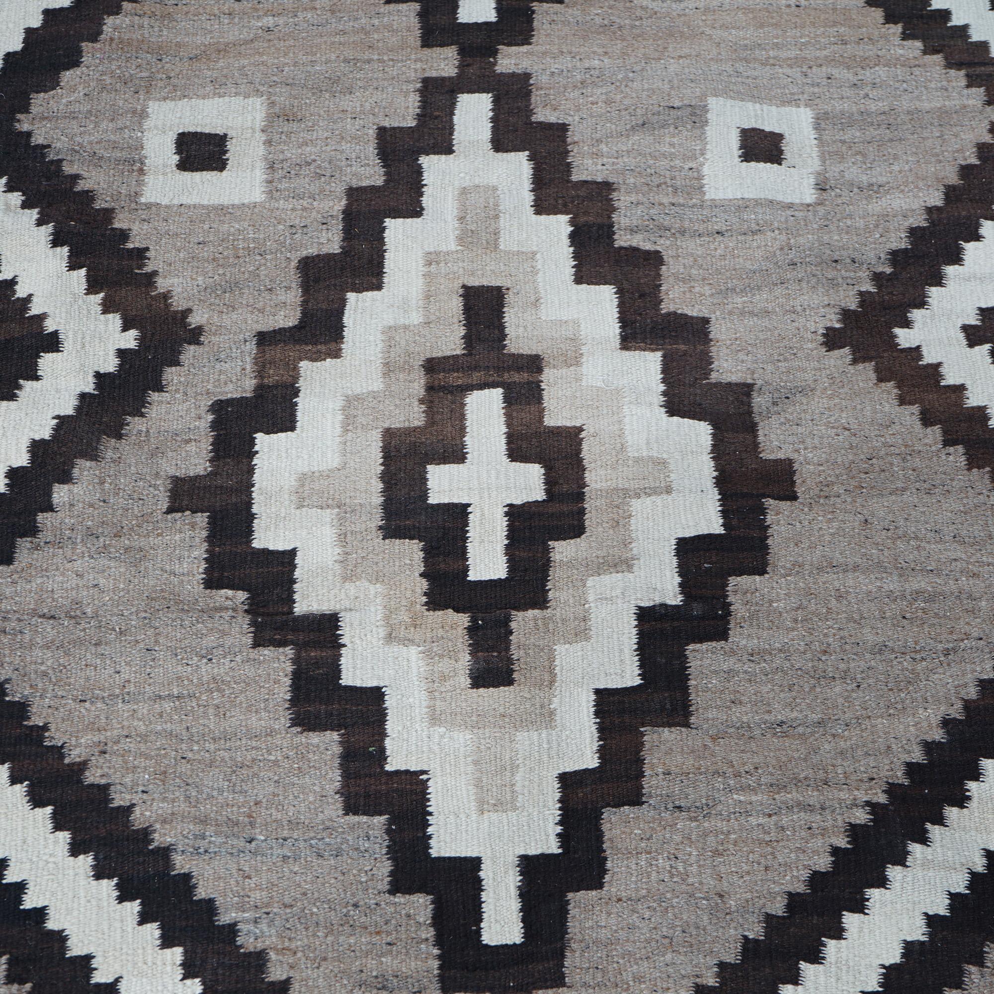 Antique Two Gray Hills Southwest American Indian Navajo Wool Rug Circa 1920 For Sale 1