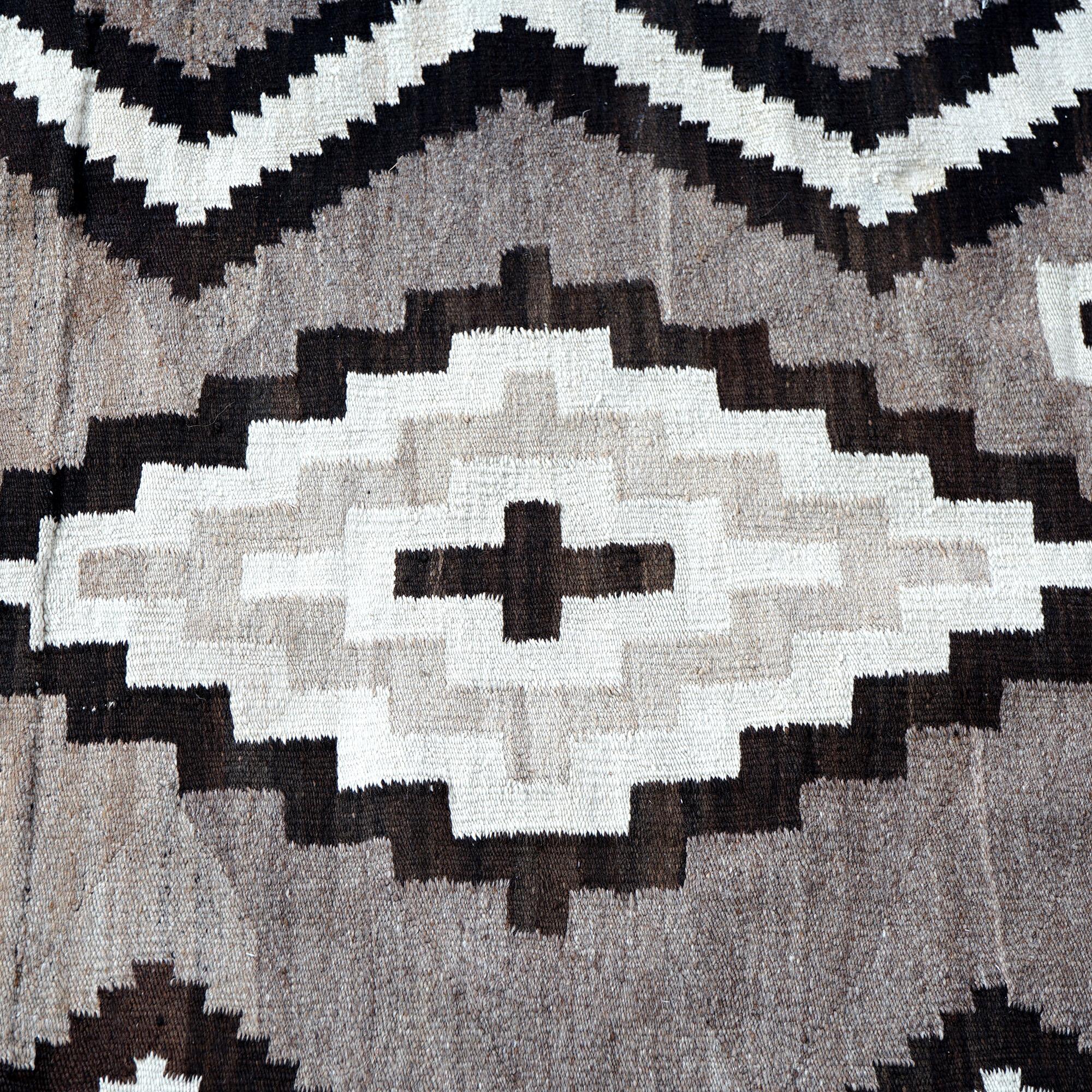 Antique Two Gray Hills Southwest American Indian Navajo Wool Rug Circa 1920 For Sale 2