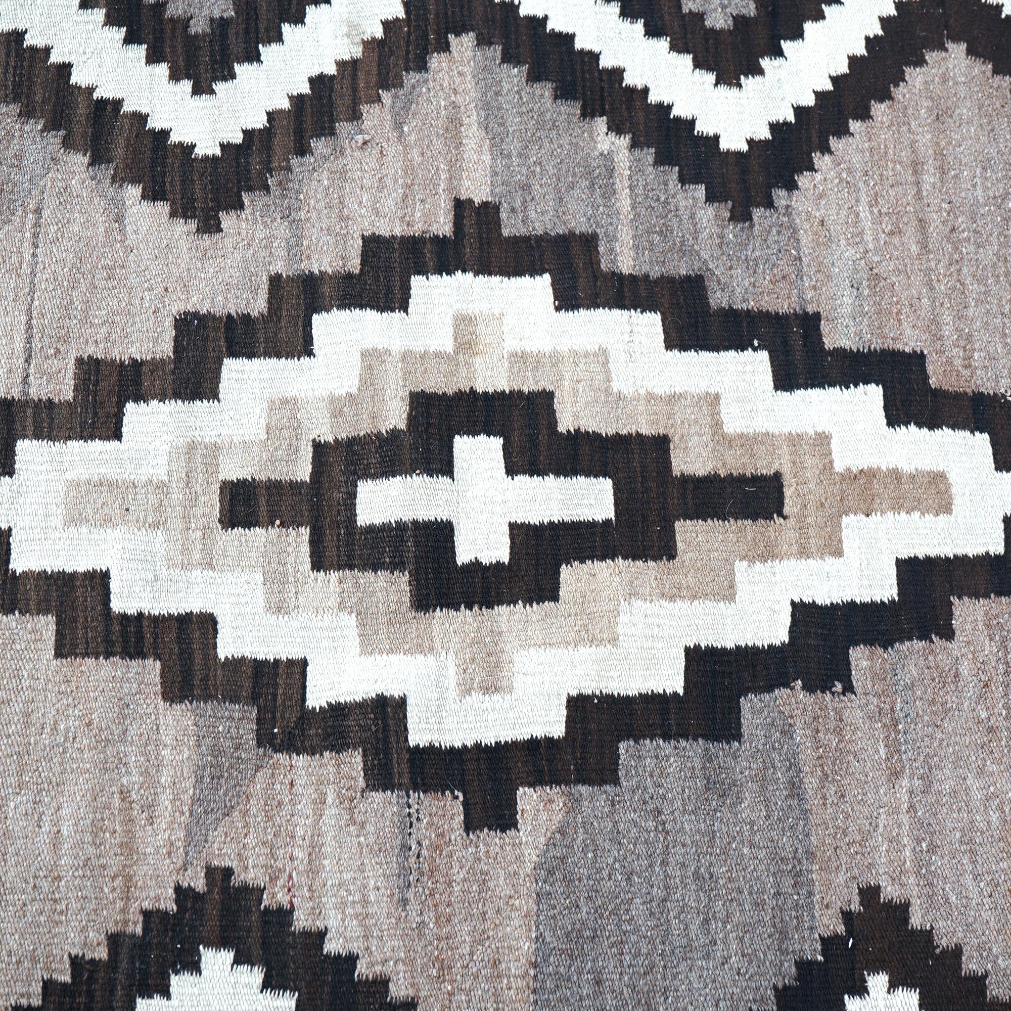 Antique Two Gray Hills Southwest American Indian Navajo Wool Rug Circa 1920 For Sale 3
