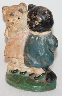 Antique Two Kitten Hubley Door Stop