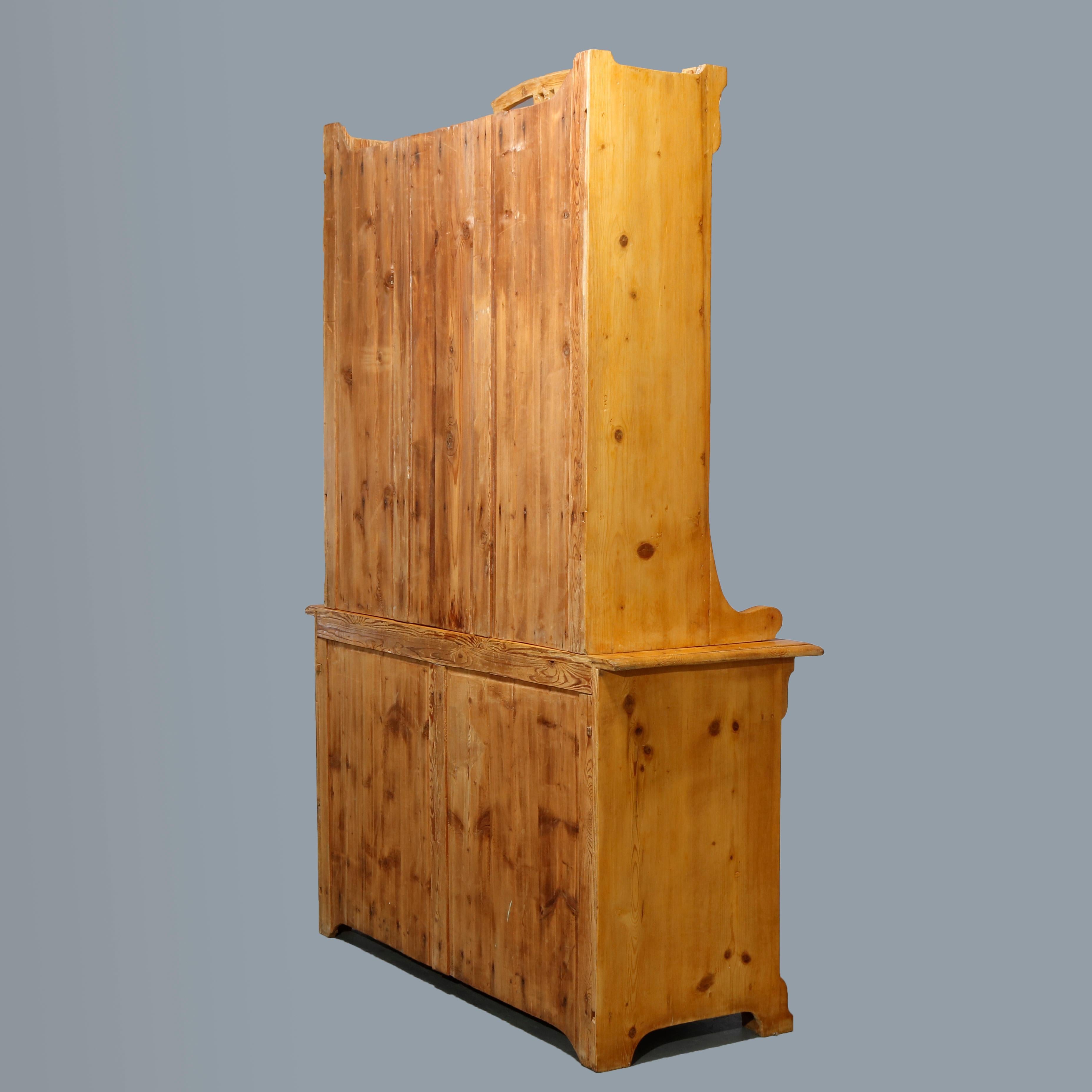 Antique Two-Piece Austrian Pine Step-Back Hutch, c1890 For Sale 3