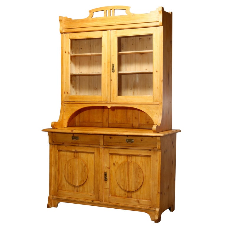 Antique TwoPiece Austrian Pine StepBack Hutch, c1890 For Sale at 1stDibs