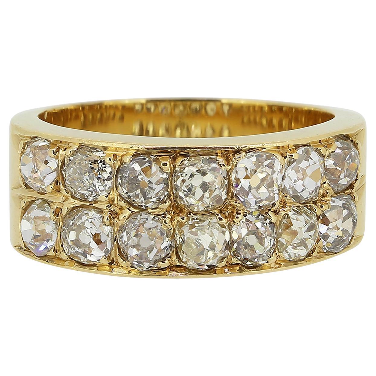 Antique Two-Row Diamond Ring For Sale