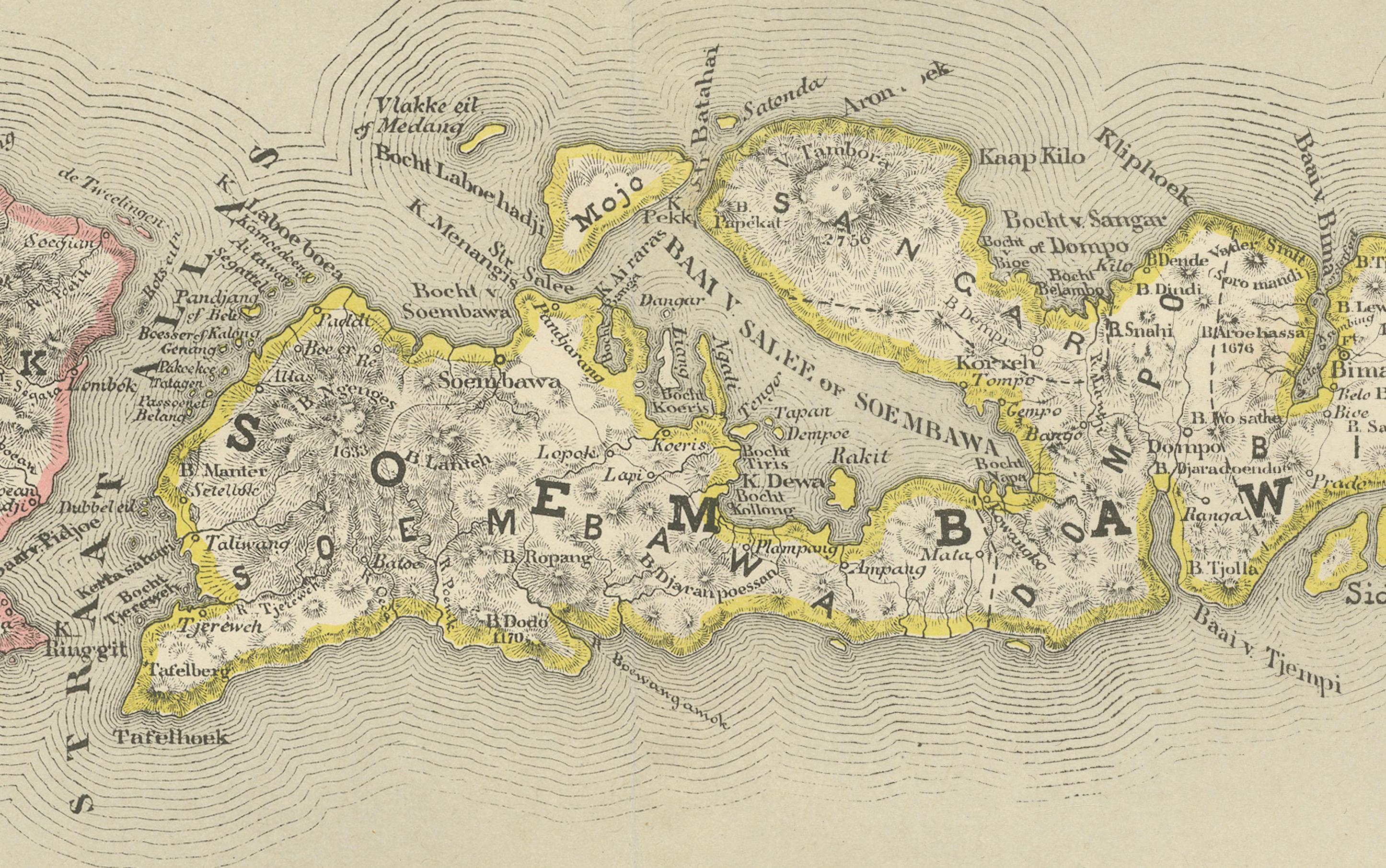 Mappa antica in due fogli delle Piccole Isole della Sonda, Indie Orientali Olandesi - 1884 in vendita 7