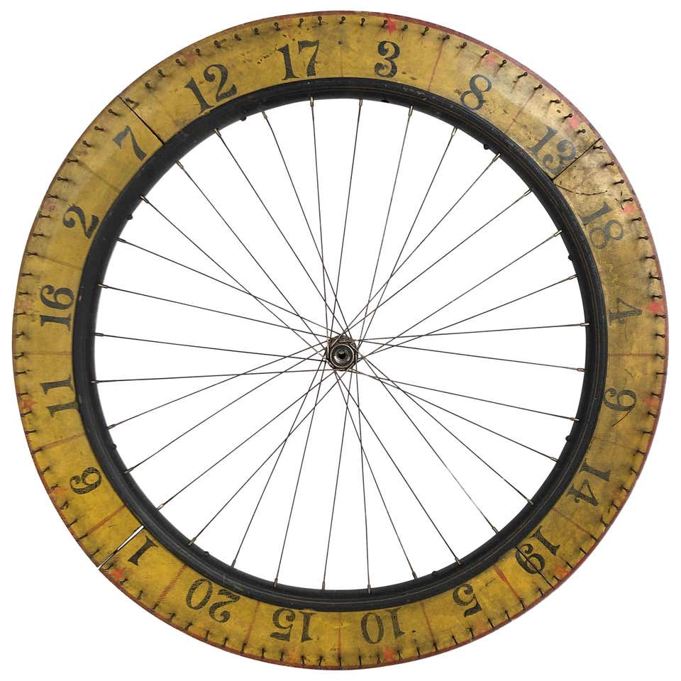 Antique Two Sided Bicycle Style Colorful Carnival Gaming Wheel at 1stDibs
