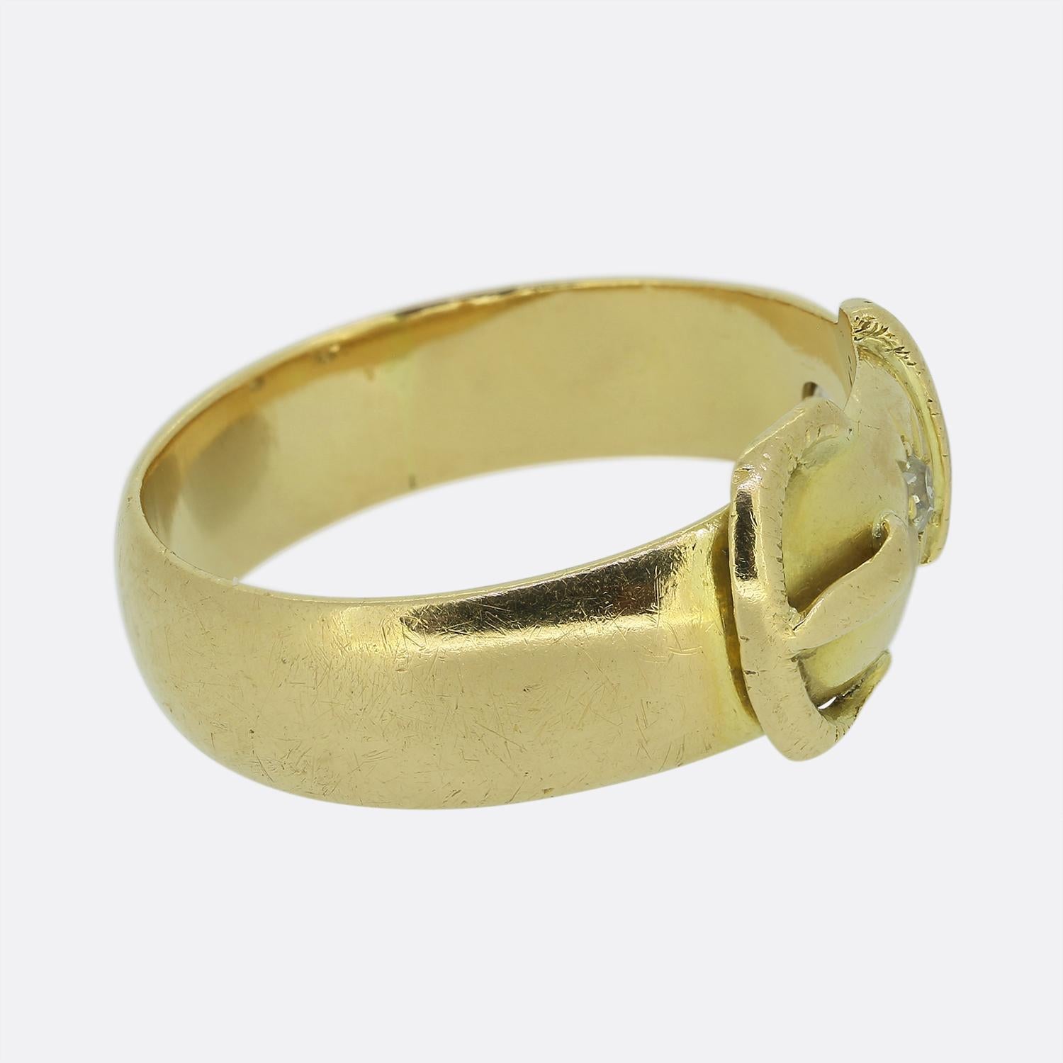 Antiker Zweistein-Diamant-Schnallenring (Alteuropäischer Schliff) im Angebot