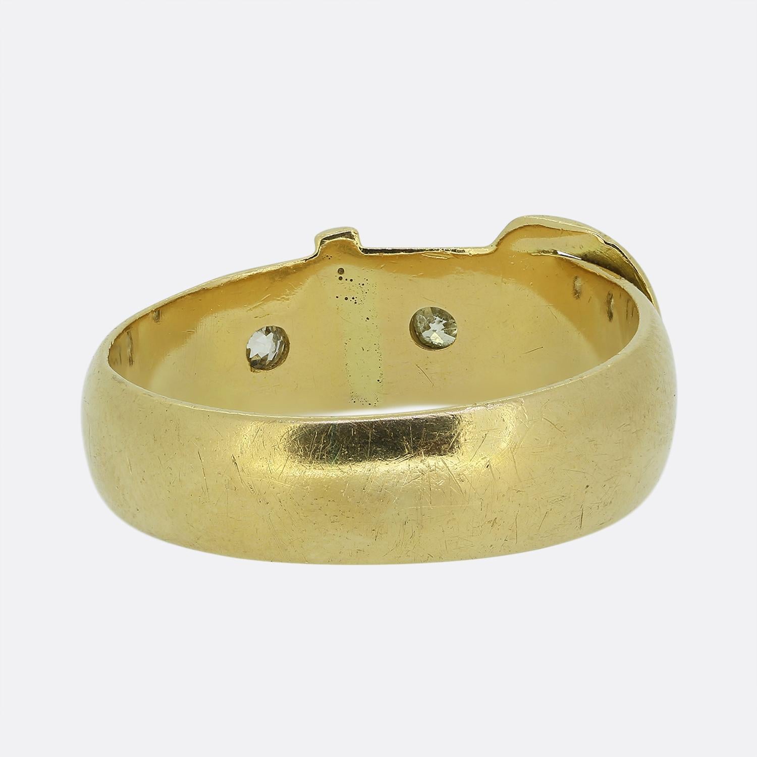 Antiker Zweistein-Diamant-Schnallenring im Zustand „Gut“ im Angebot in London, GB