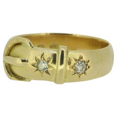 Antique Two-Stone Diamond Buckle Ring