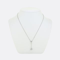Antique Two-Stone Diamond Drop Necklace