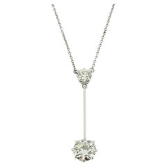 Antique Two-Stone Diamond Drop Necklace