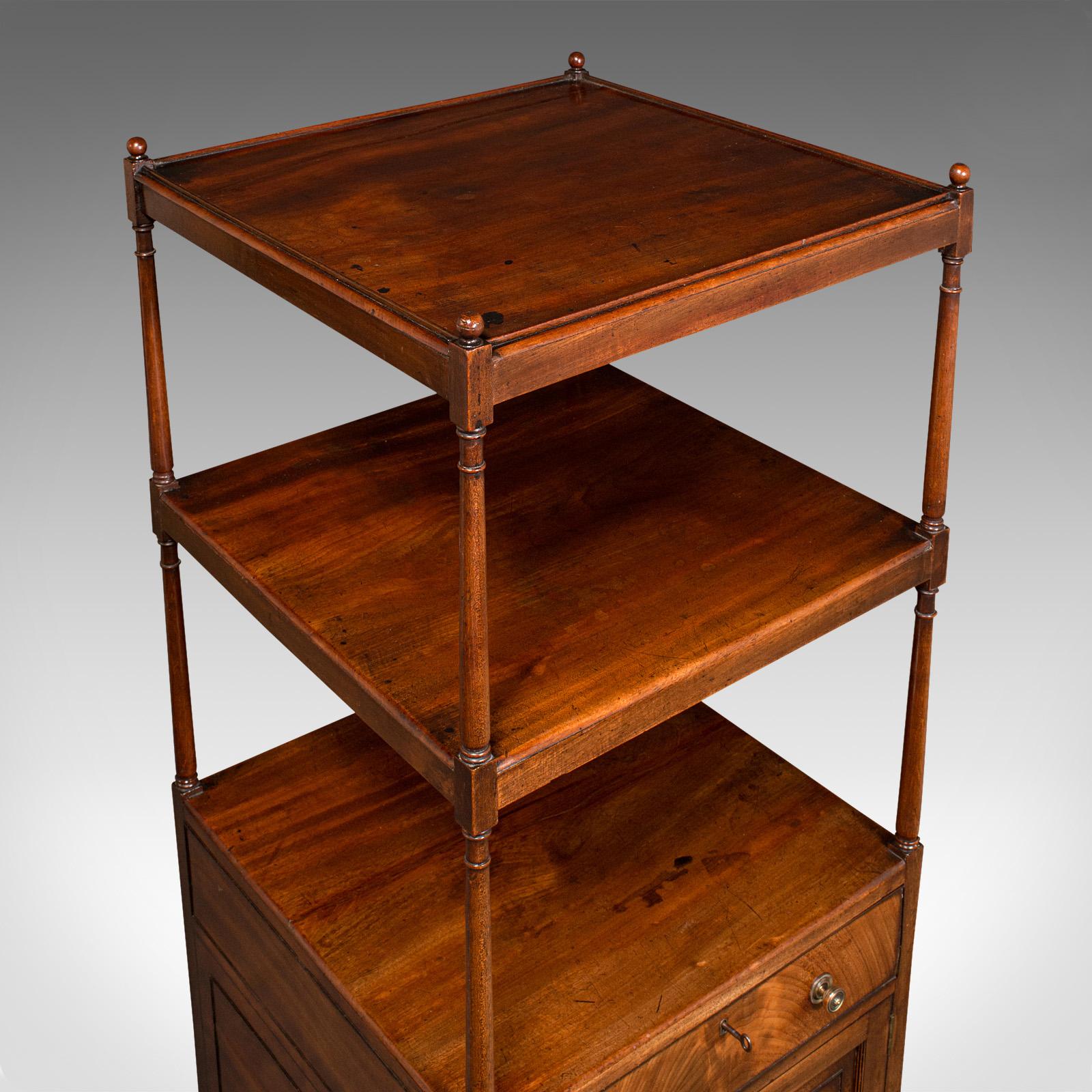 Walnut Antique Two Tier Display Stand, English, Whatnot, Cabinet, Victorian, Circa 1860 For Sale