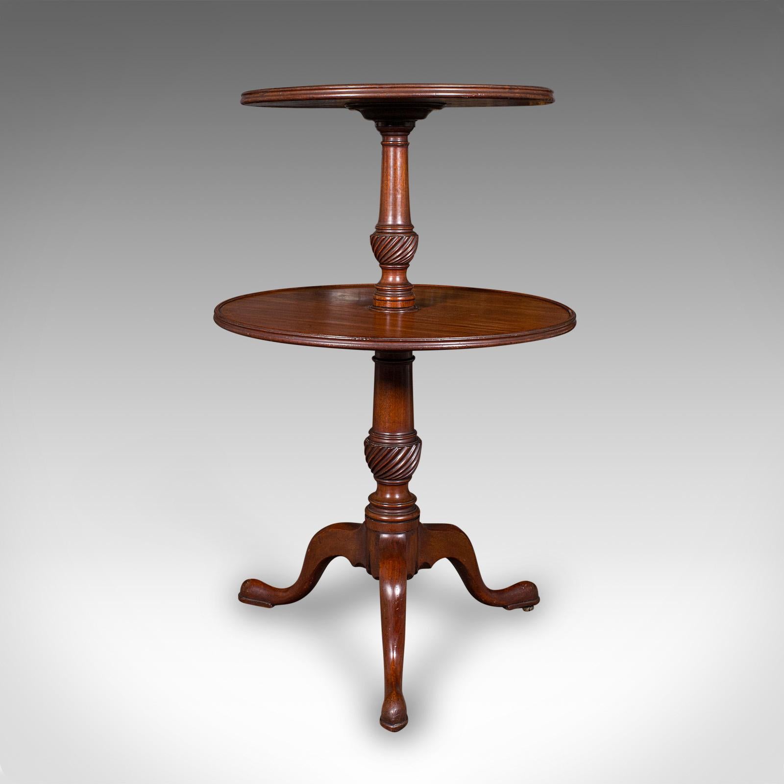 Antique Two Tier Dumb Waiter, English, Afternoon Tea, Jardiniere Stand, Georgian In Good Condition For Sale In Hele, Devon, GB