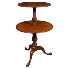 Antique Two Tier Dumb Waiter, English, Afternoon Tea, Jardiniere Stand, Georgian