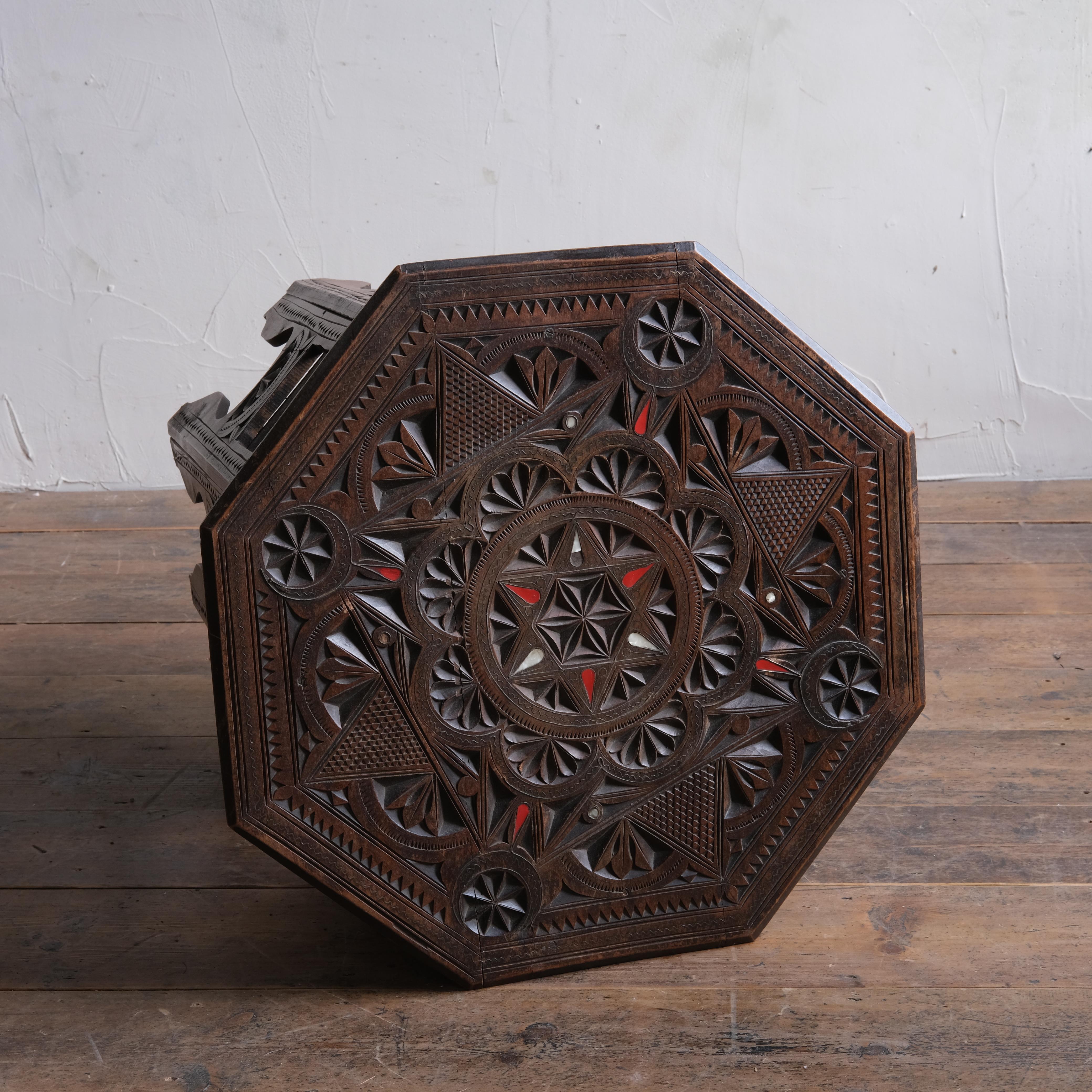 Syrian Antique Two Tier Moorish Side Table