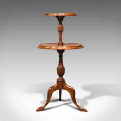 Antique Two Tier Table, English, Mahogany, Afternoon Tea, Cake Stand, Edwardian