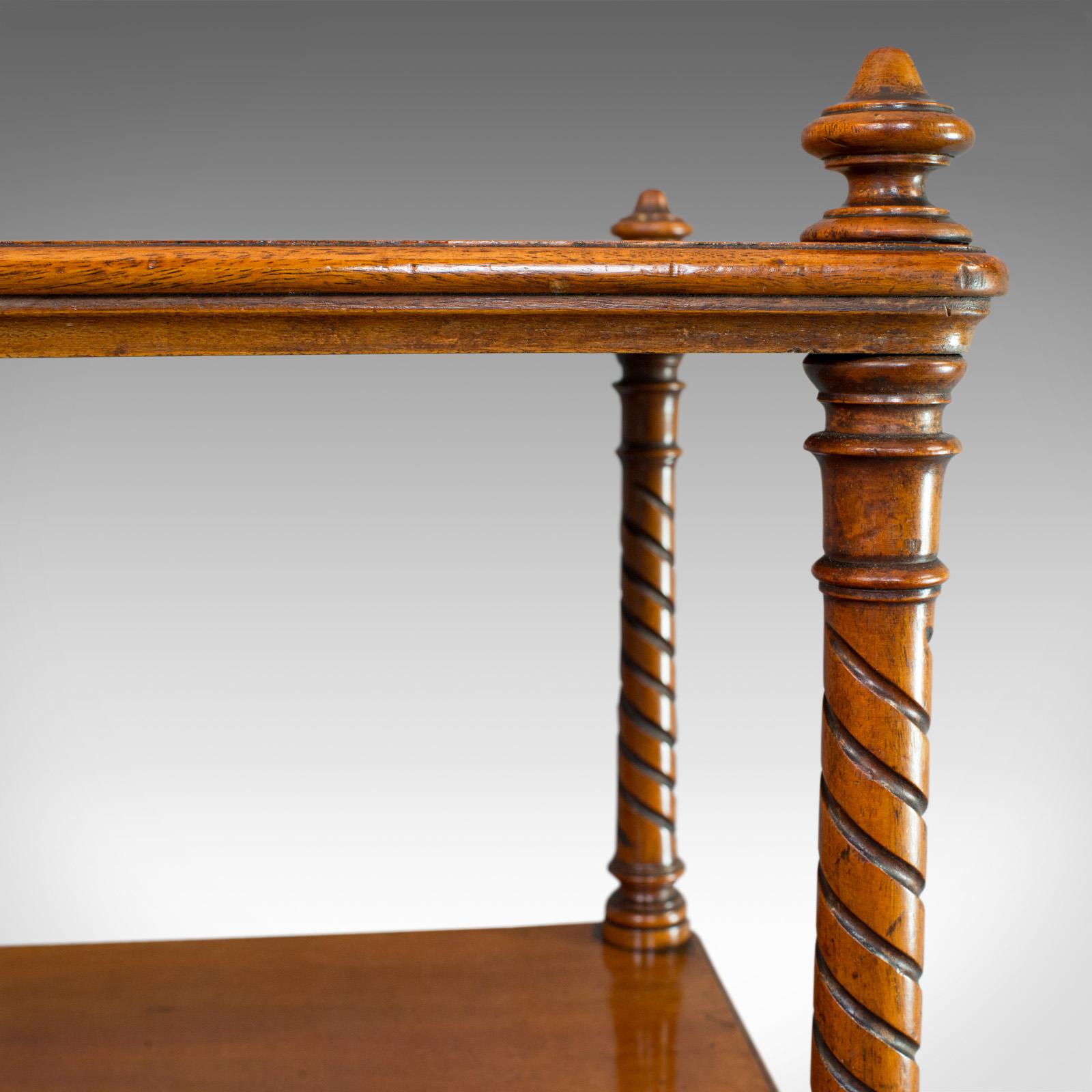 Antique Two-Tier Whatnot, English, Walnut, Canterbury, Display Stand, Victorian 6