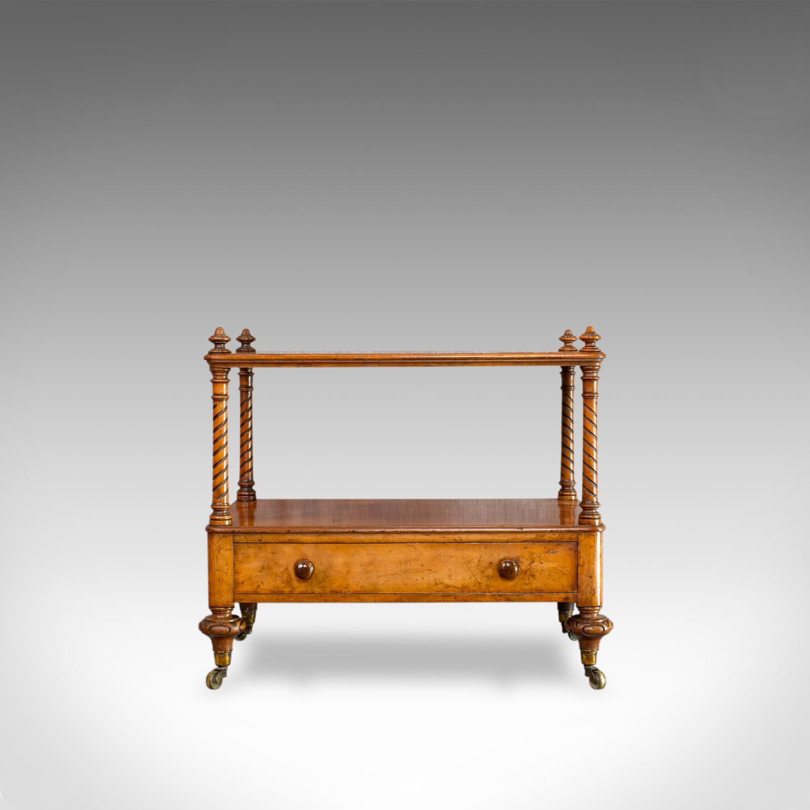 Antique Two-Tier Whatnot, English, Walnut, Canterbury, Display Stand, Victorian In Good Condition In Hele, Devon, GB