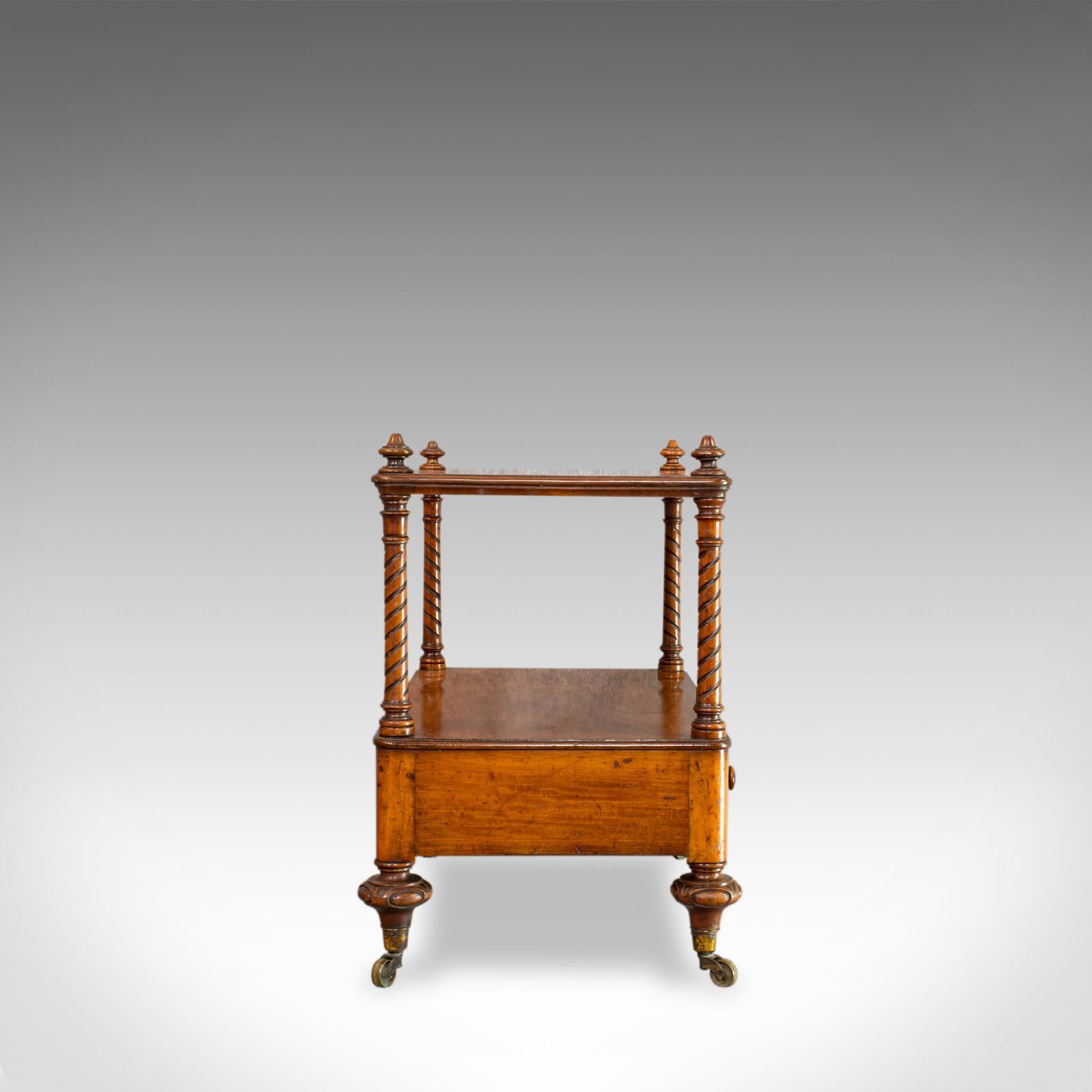 19th Century Antique Two-Tier Whatnot, English, Walnut, Canterbury, Display Stand, Victorian