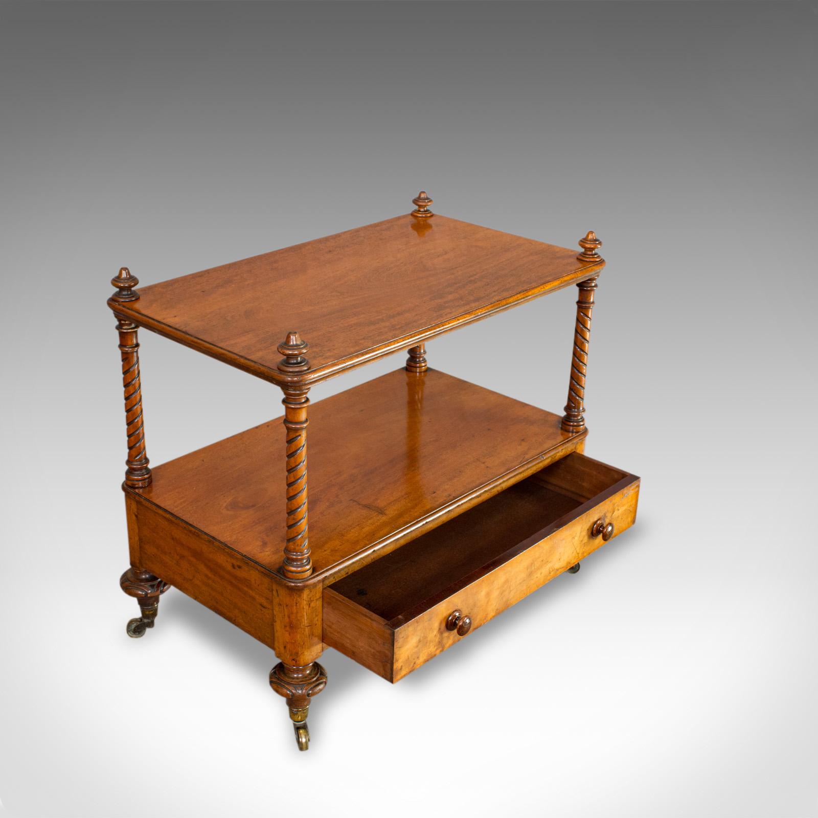 Antique Two-Tier Whatnot, English, Walnut, Canterbury, Display Stand, Victorian 3