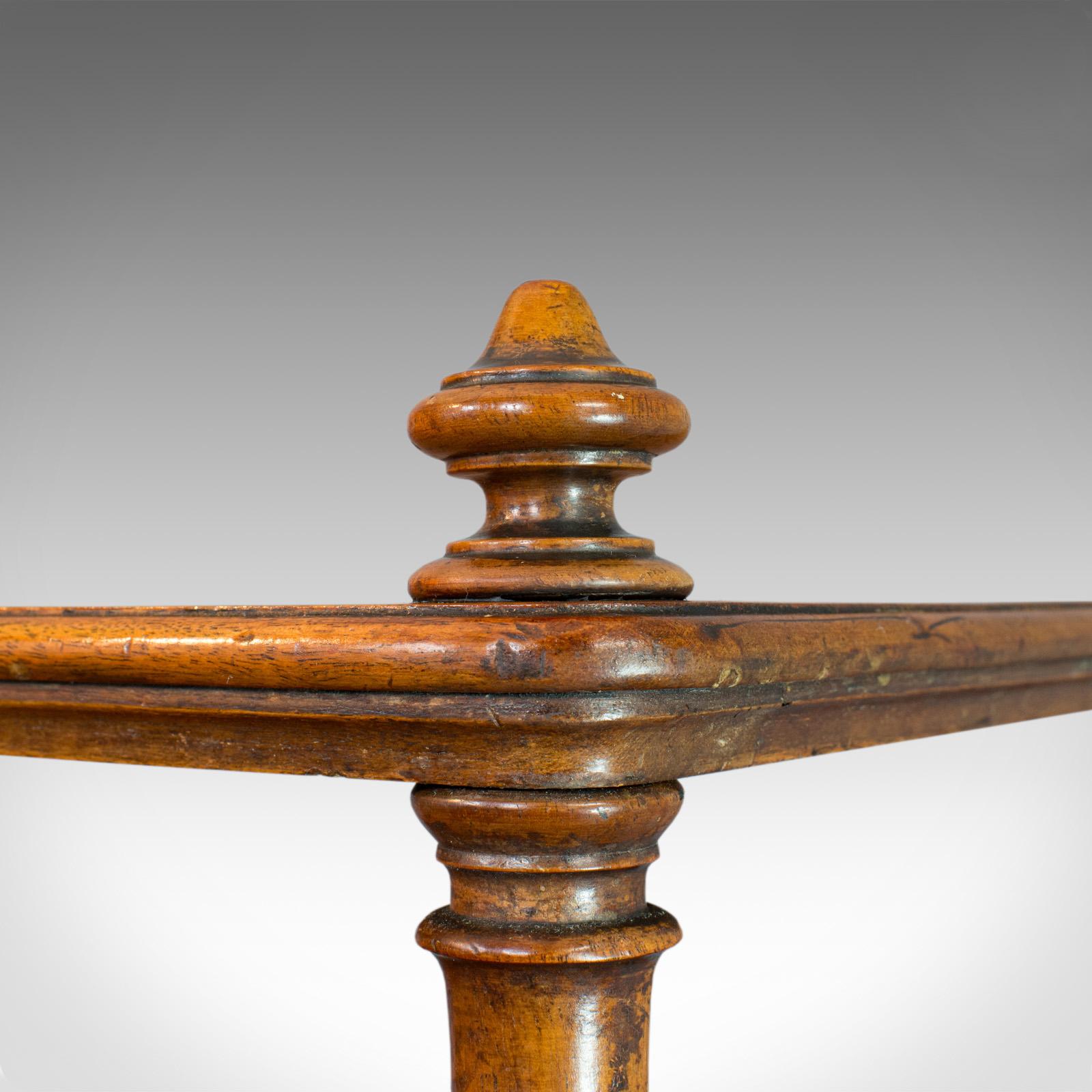 Antique Two-Tier Whatnot, English, Walnut, Canterbury, Display Stand, Victorian 5