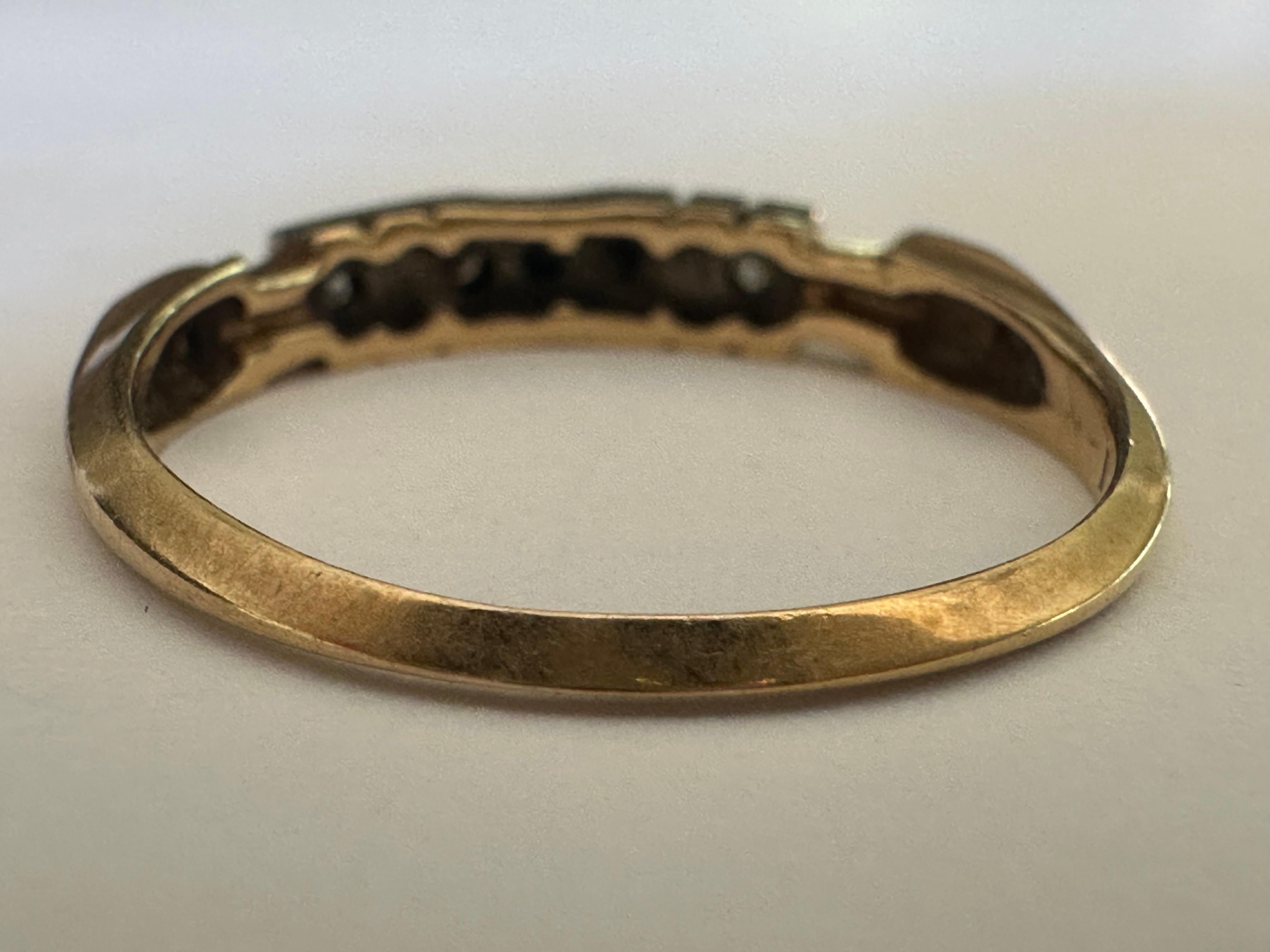 Women's Antique Two-Tone Five-Stone Diamond and 14K Yellow Gold and Platinum Band For Sale