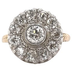 Antique Two-Toned Diamond Cluster Ring