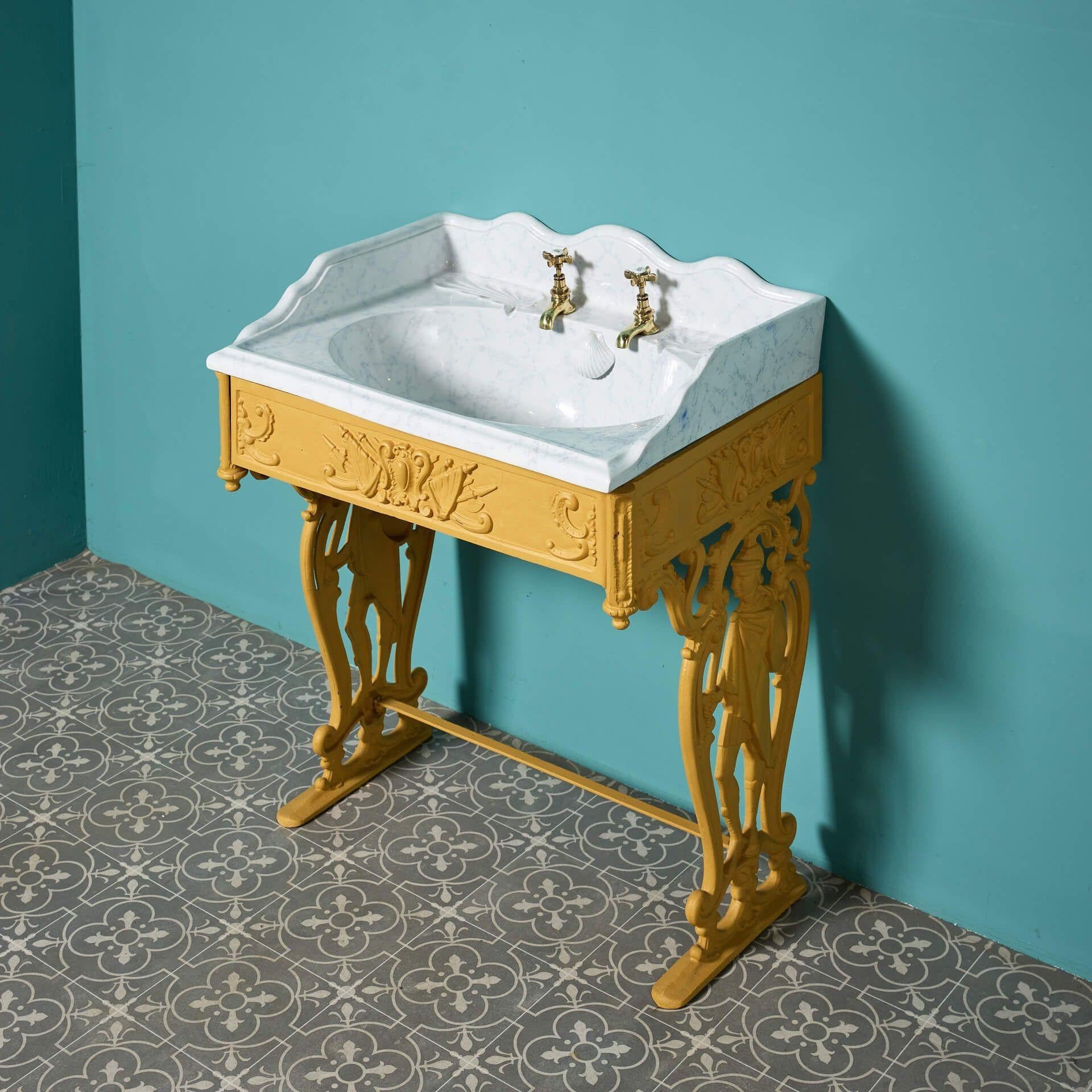 Victorian Antique Twyfords Sink with Cast Iron Stand For Sale