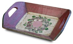 Antique Tyrolean Painted Tray, Red