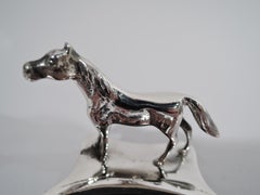 Antique Udall & Ballou American Sterling Silver Horse Vide Poche