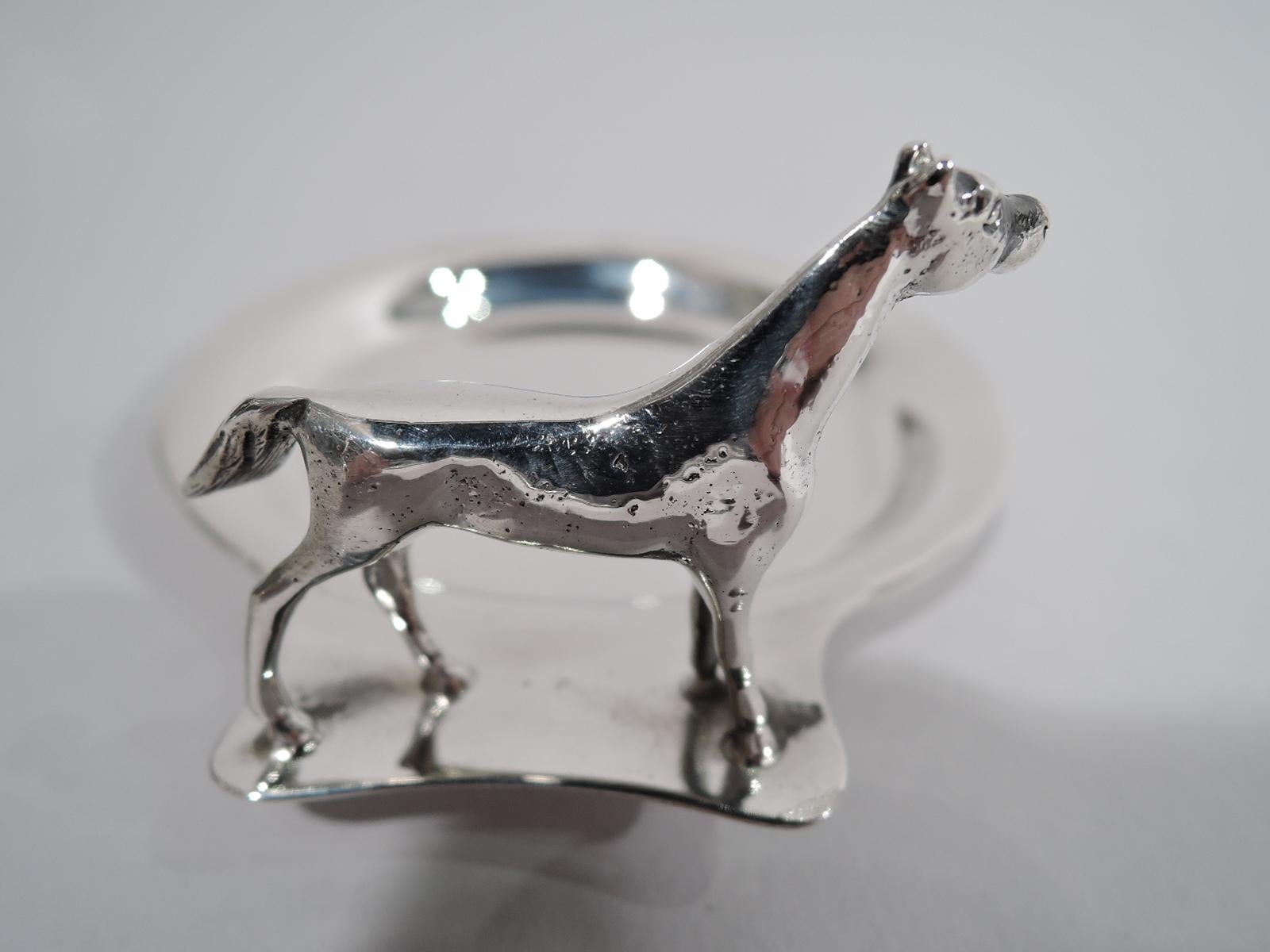 Art Deco Antique Udall & Ballou American Sterling Silver Horse Vide Poche