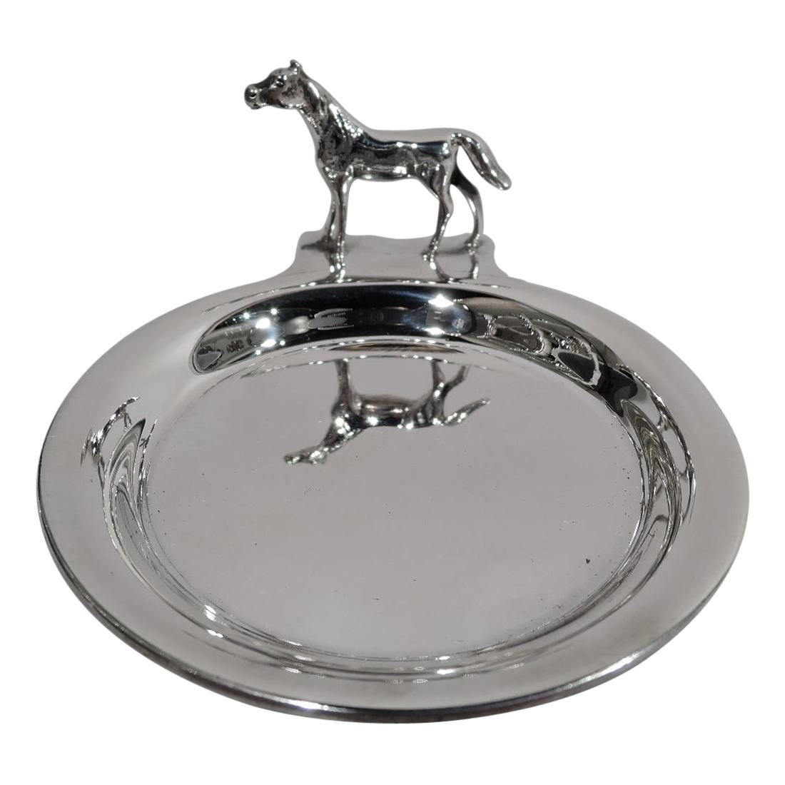Antique Udall & Ballou American Sterling Silver Horse Vide Poche