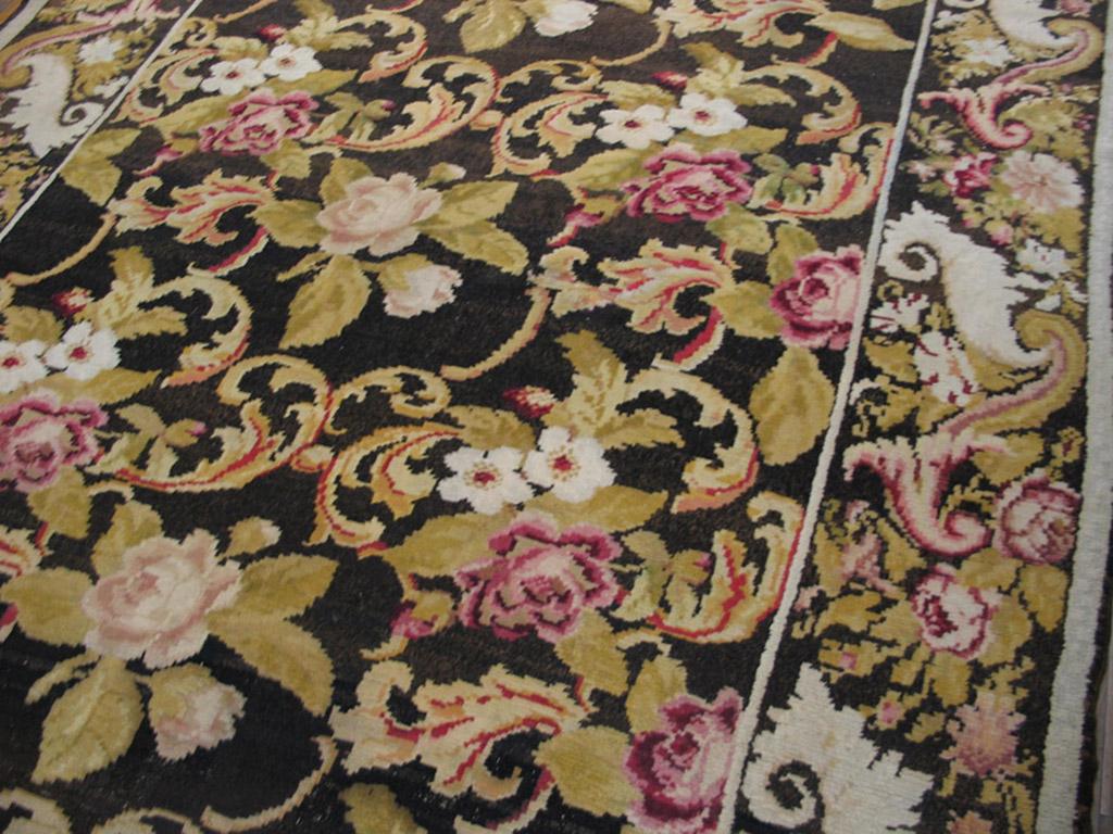 Mid 19th Century Pile Ukrainian Carpet ( 7'3
