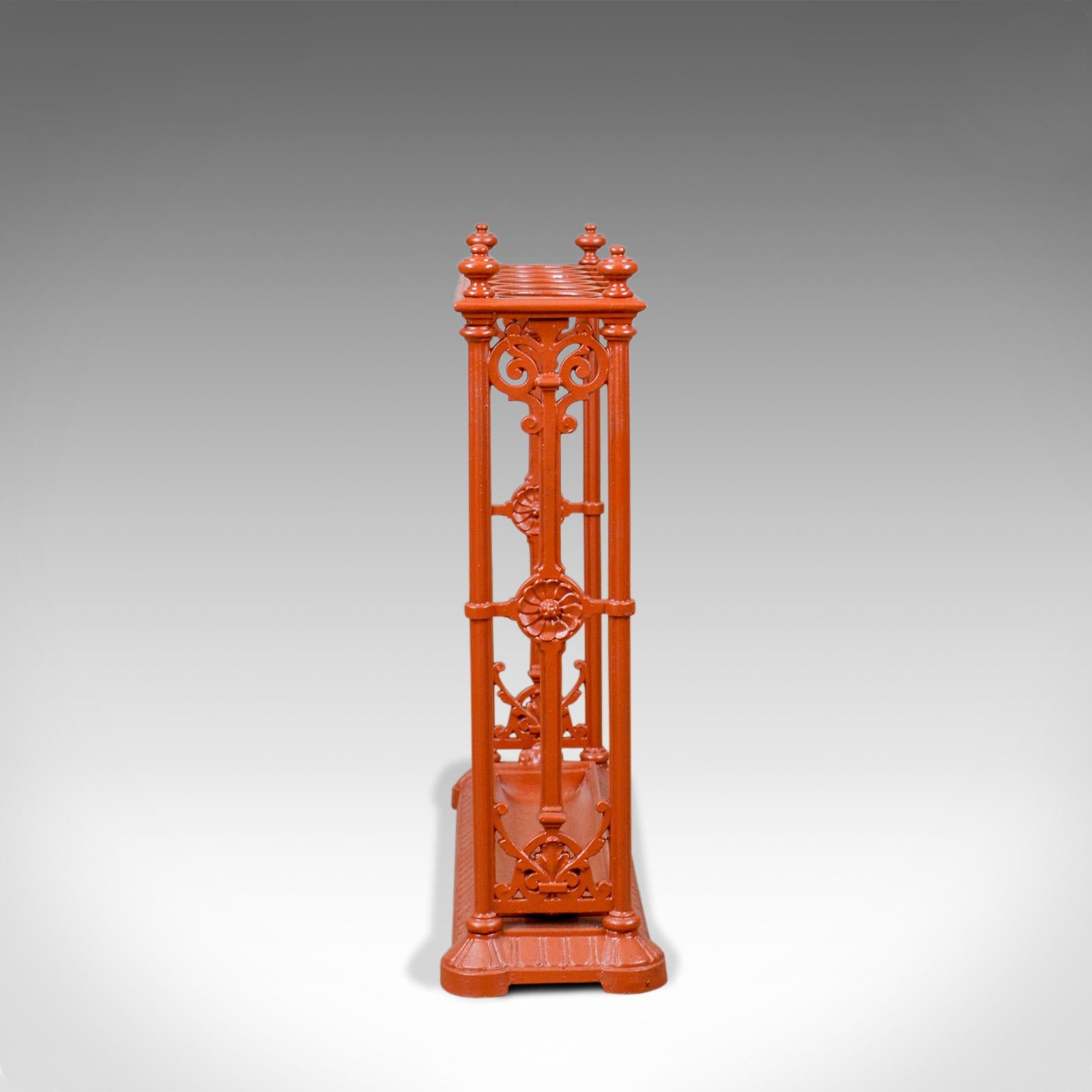 Late Victorian Antique Umbrella Stand, English, Victorian, Coalbrookdale, Hall, Stick