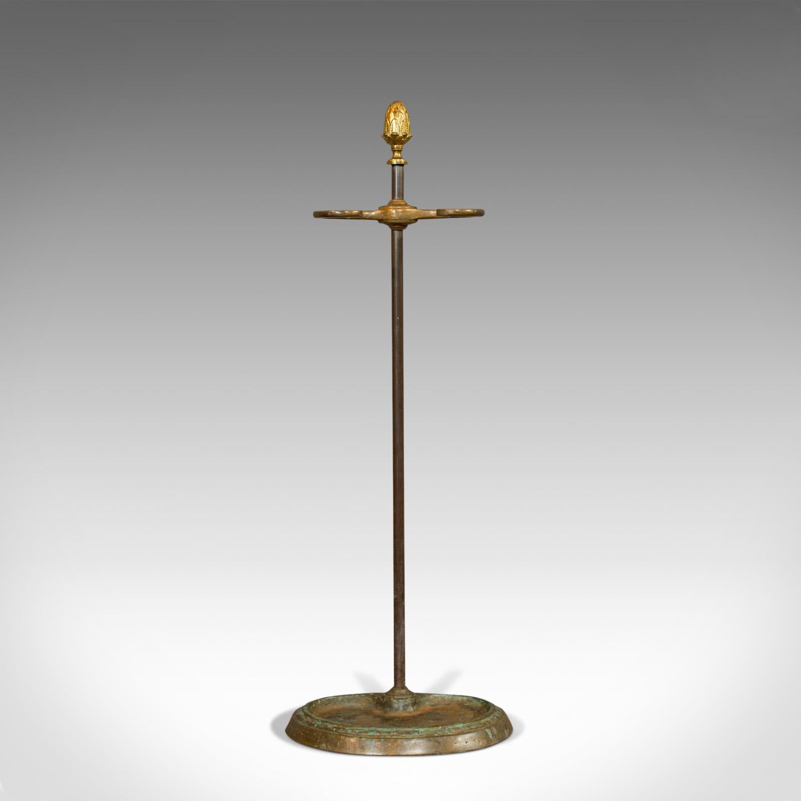 20th Century Antique Umbrella Stand, French, Bronze, Hallway, Cane, Stick, Rack, Art Nouveau