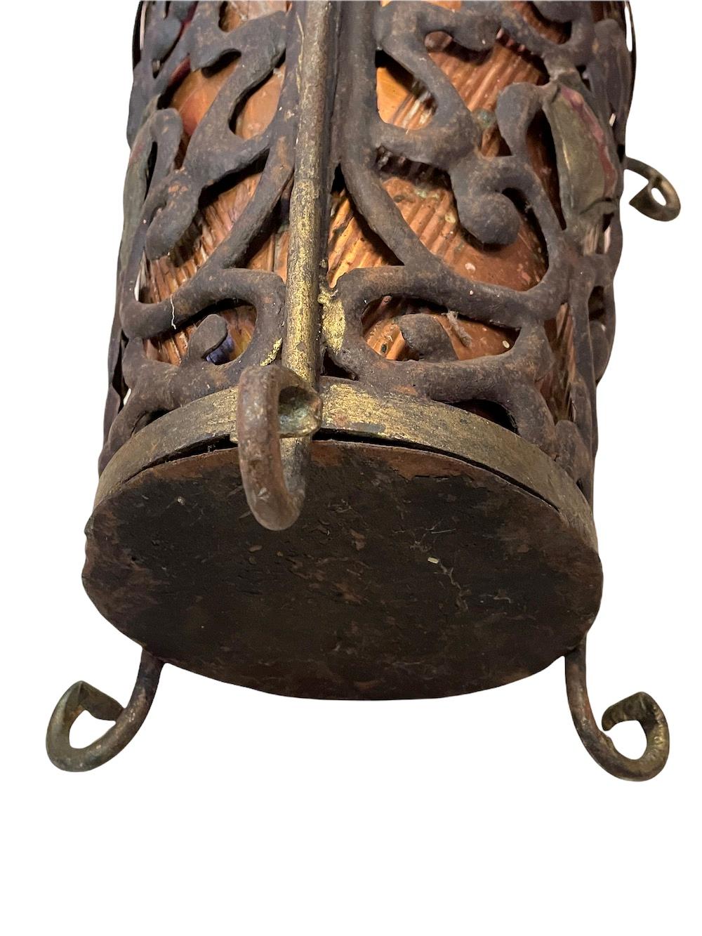 Antique Umbrella Stand, Paper Basket with Coat of Arms, Copper & Iron For Sale 6