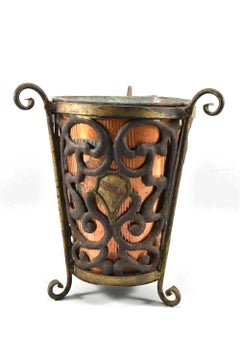 Antique Umbrella Stand, Paper Basket with Coat of Arms, Copper & Iron