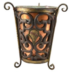 Antique Umbrella Stand, Paper Basket with Coat of Arms, Copper & Iron