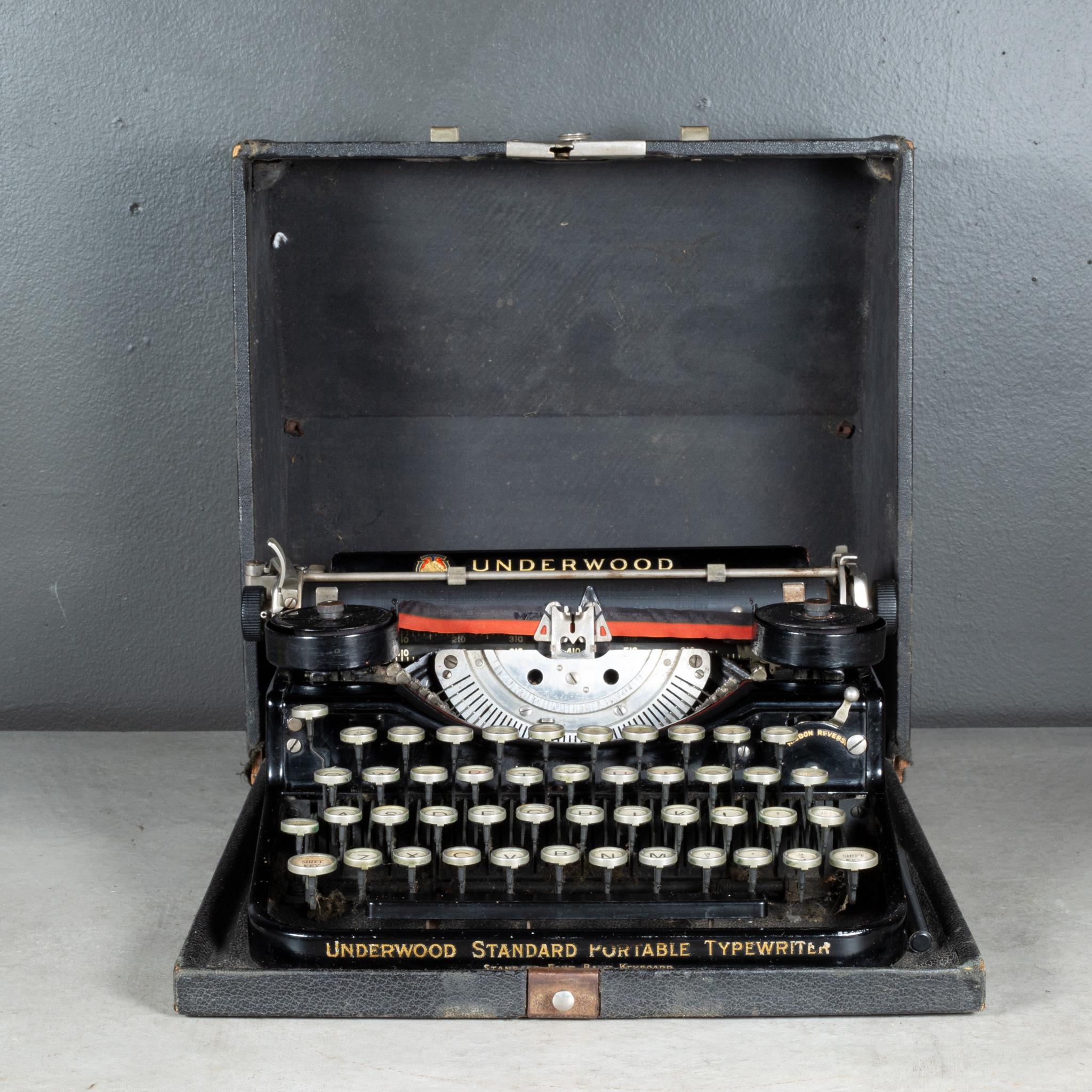 ABOUT

An Underwood standard four bank portable typewriter in high gloss black finish. Nickel keys with black and white lettering. Original gold Underwood lettering. Serial #4B139064.

    CREATOR Underwood Typewriter Co.
    DATE OF MANUFACTURE